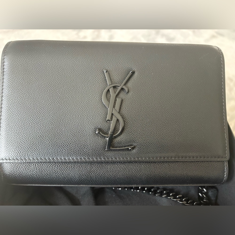 YSL Black Leather Crossbody Bag